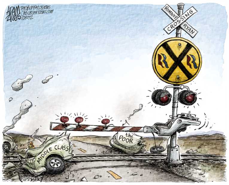 Political/Editorial Cartoon by Adam Zyglis, The Buffalo News on Romney Campaign Shifts Gears