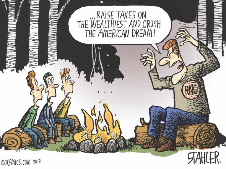 Political/Editorial Cartoon by Jeff Stahler on GOP Predicts Bright Future