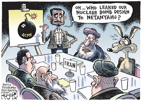 Political/Editorial Cartoon by Rob Rogers, The Pittsburgh Post-Gazette on Madman Pushes for War