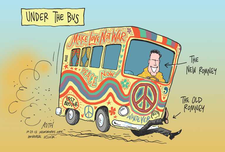 Political/Editorial Cartoon by Tony Auth, Philadelphia Inquirer on Race Is Neck and Neck