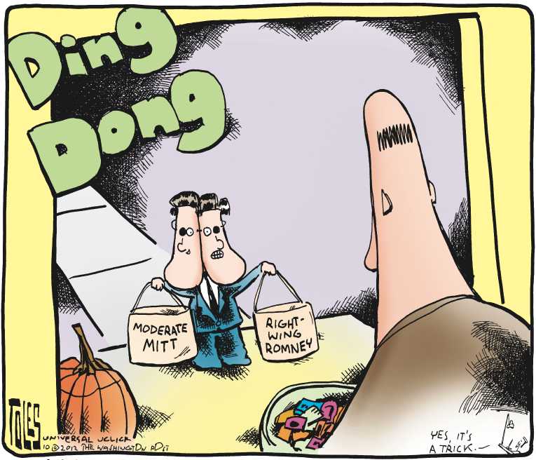 Political/Editorial Cartoon by Tom Toles, Washington Post on Race Is Neck and Neck