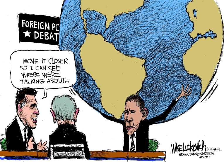 Political/Editorial Cartoon by Mike Luckovich, Atlanta Journal-Constitution on Obama Wins Third Debate