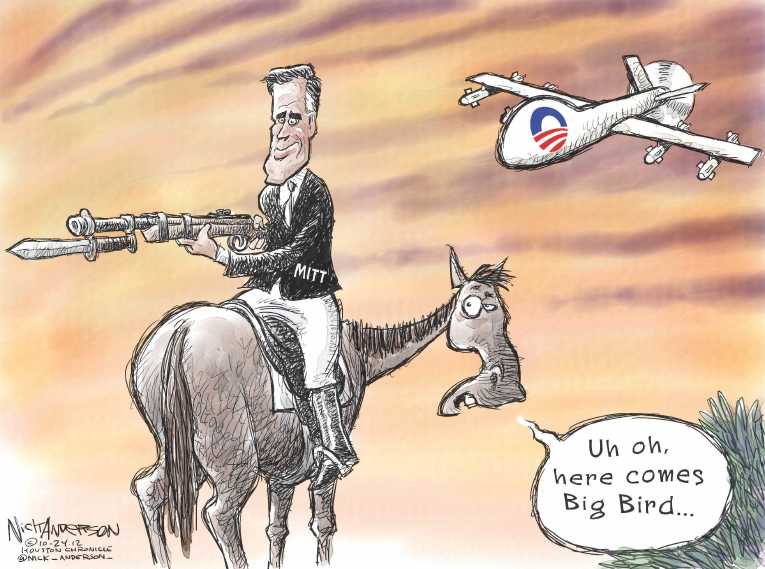 Political/Editorial Cartoon by Nick Anderson, Houston Chronicle on Obama Wins Third Debate