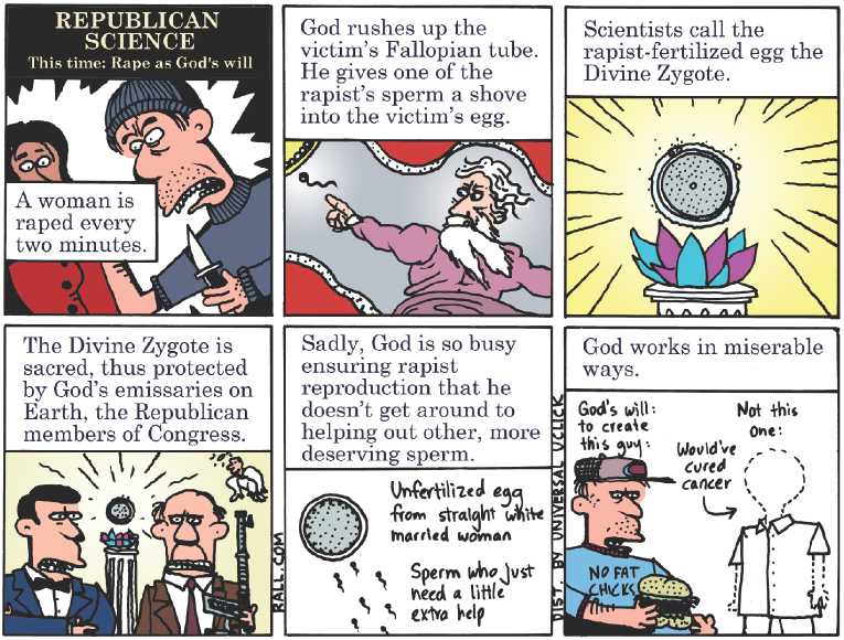 Political/Editorial Cartoon by Ted Rall on GOP Doubling Down on Women