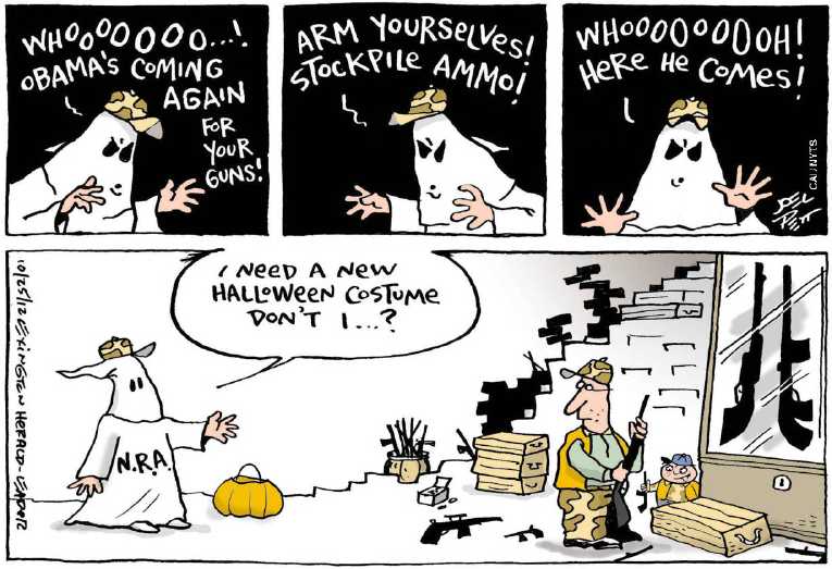 Political/Editorial Cartoon by Joel Pett, Lexington Herald-Leader, CWS/CartoonArts Intl. on Obama Suspends Campaign