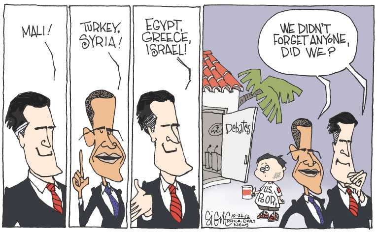 Political/Editorial Cartoon by Signe Wilkinson, Philadelphia Daily News on Obama Suspends Campaign