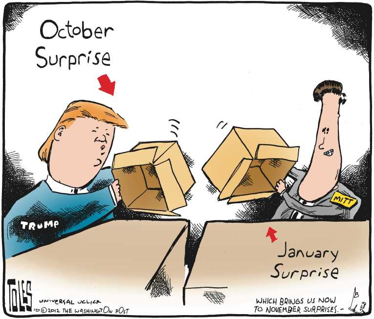 Political/Editorial Cartoon by Tom Toles, Washington Post on Romney Going for Broke