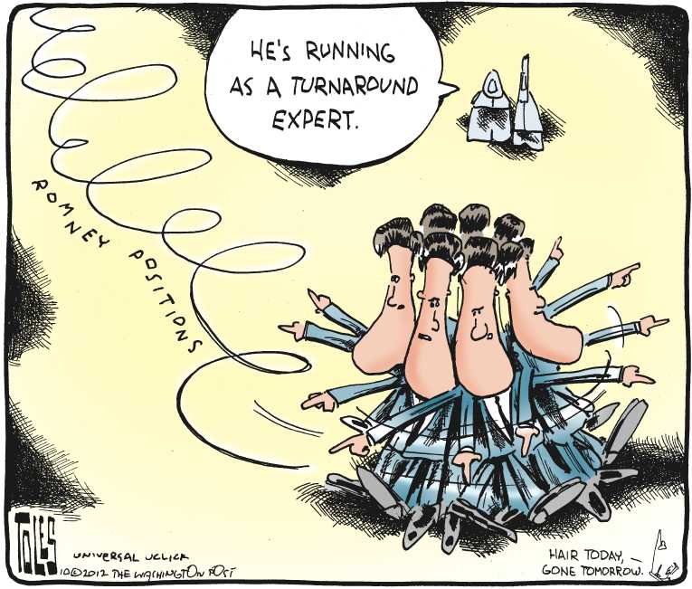 Political/Editorial Cartoon by Tom Toles, Washington Post on Romney Going for Broke
