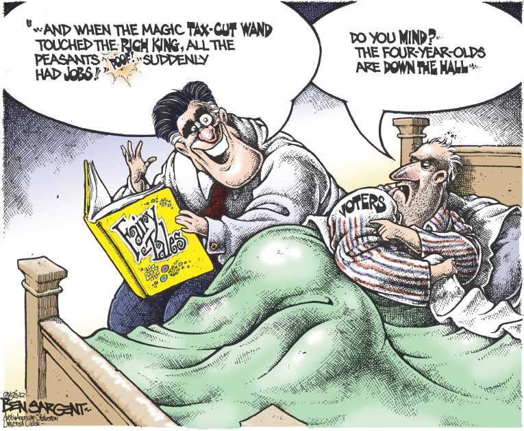 Political/Editorial Cartoon by Ben Sargent, Austin American-Statesman on Romney Going for Broke