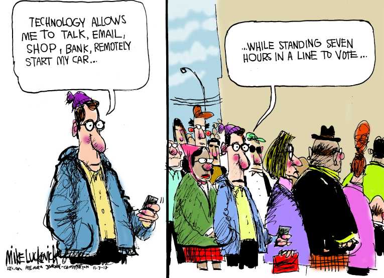 Political/Editorial Cartoon by Mike Luckovich, Atlanta Journal-Constitution on Obama Defeats Romney