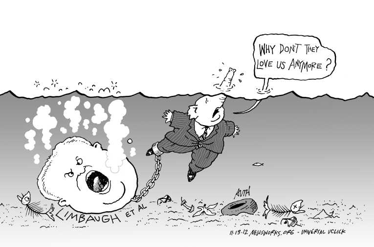 Political/Editorial Cartoon by Tony Auth, Philadelphia Inquirer on Republicans Shocked by Losses