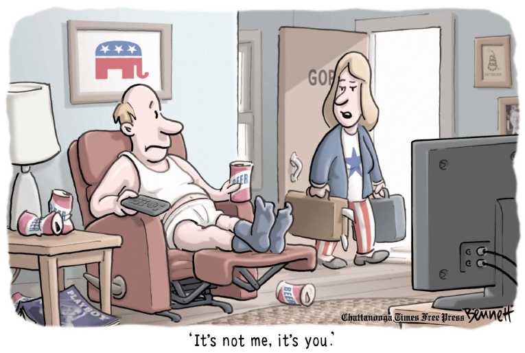 Political/Editorial Cartoon by Clay Bennett, Chattanooga Times Free Press on Republicans Shocked by Losses
