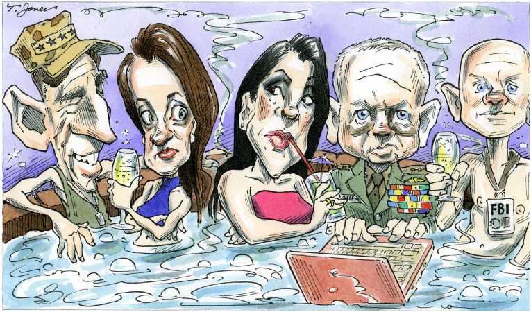 Political/Editorial Cartoon by Taylor Jones, Tribune Media Services on Scandal Spreads
