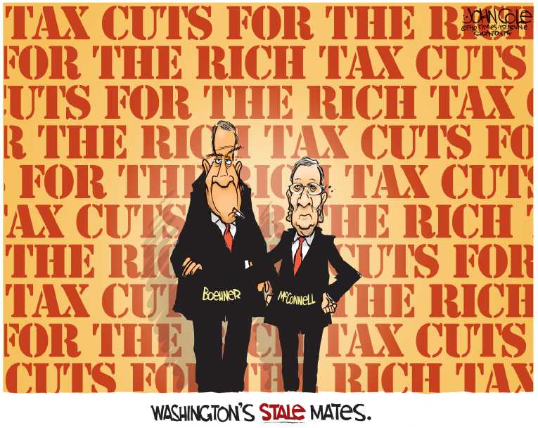 Political/Editorial Cartoon by John Cole, The Times, Scranton, PA on Fiscal Cliff Looms