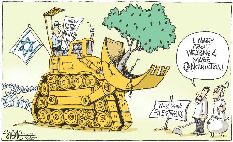 Political/Editorial Cartoon by Signe Wilkinson, Philadelphia Daily News on Palestine Recognized