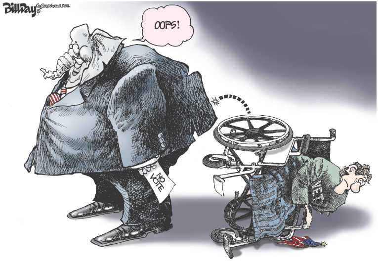 Political/Editorial Cartoon by Bill Day, Cagle Cartoons on Right Wing Doubles Down