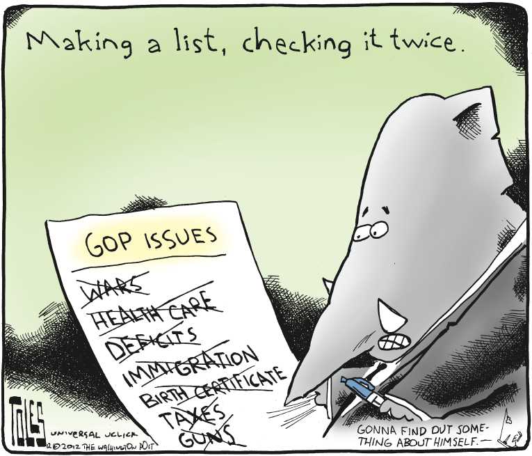 Political/Editorial Cartoon by Tom Toles, Washington Post on GOP Reloads
