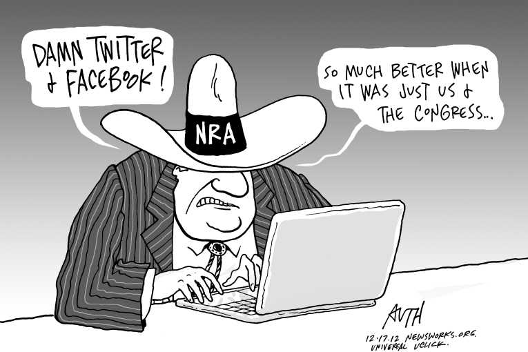 Political/Editorial Cartoon by Tony Auth, Philadelphia Inquirer on 27 Dead in School Massacre