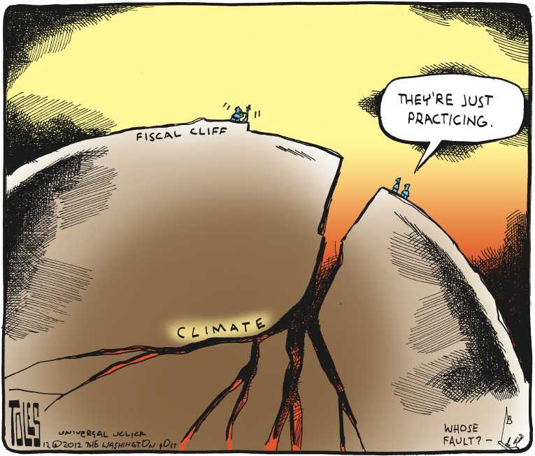 Political/Editorial Cartoon by Tom Toles, Washington Post on Final Hour Deal Reached