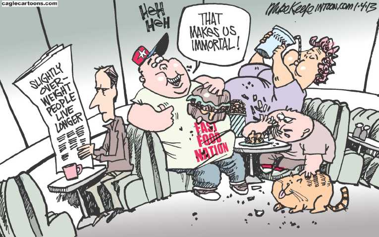 Political/Editorial Cartoon by Mike Keefe, Denver Post on In Other News