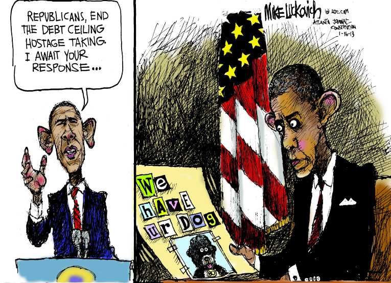 Political/Editorial Cartoon by Mike Luckovich, Atlanta Journal-Constitution on Financial Crisis Looming