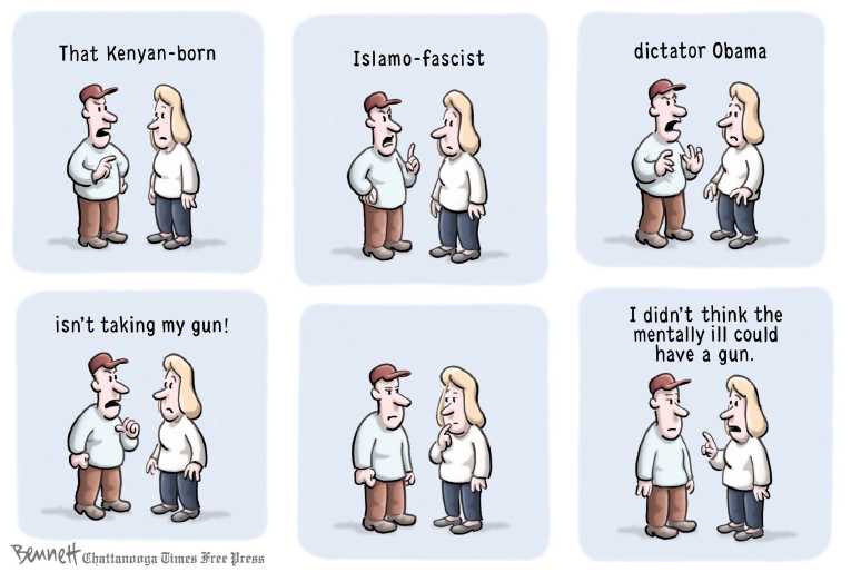 Political/Editorial Cartoon by Clay Bennett, Chattanooga Times Free Press on New Gun Regulation Considered
