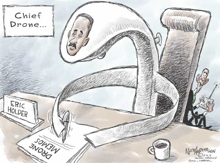 Political/Editorial Cartoon by Nick Anderson, Houston Chronicle on US Escalates War