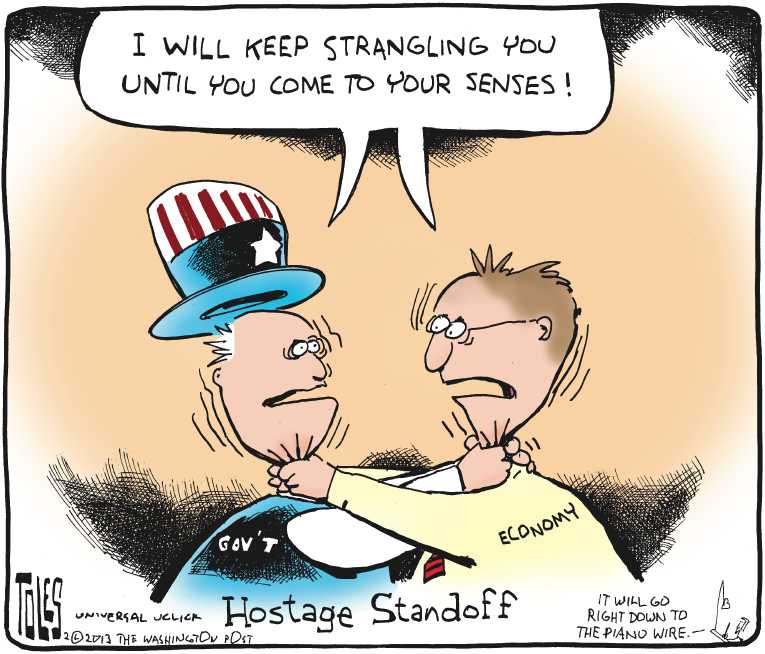 Political/Editorial Cartoon by Tom Toles, Washington Post on Stock Market Soaring