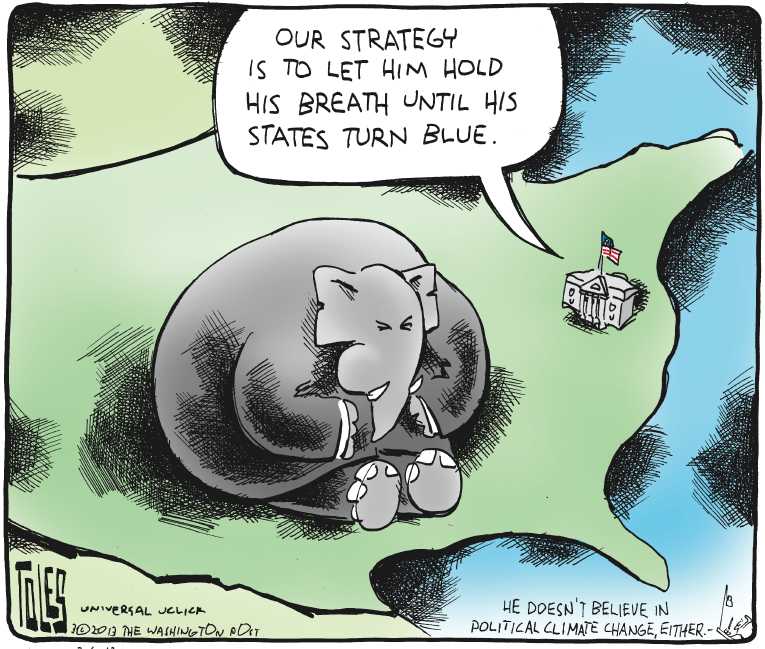Political/Editorial Cartoon by Tom Toles, Washington Post on Sequester Commences