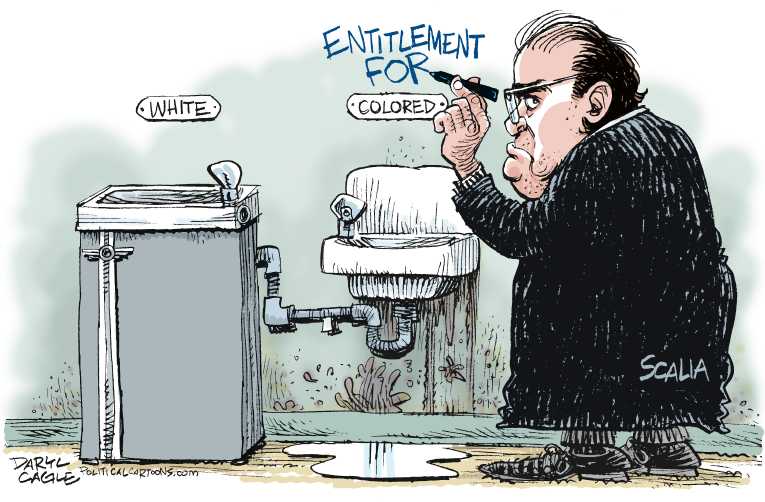Political/Editorial Cartoon by Daryl Cagle, Cagle Cartoons on Court to Decide Voting Rights