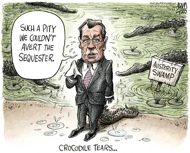 Political/Editorial Cartoon by Adam Zyglis, The Buffalo News on Sequester Continues