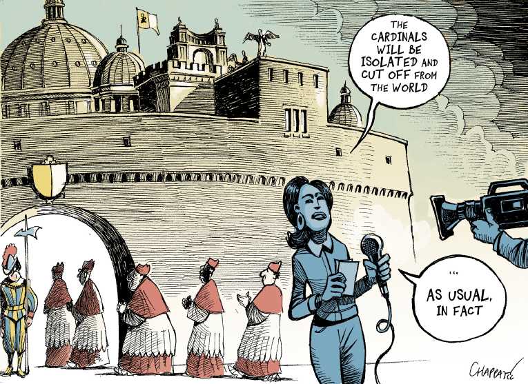 Political/Editorial Cartoon by Patrick Chappatte, International Herald Tribune on New Pope Chosen