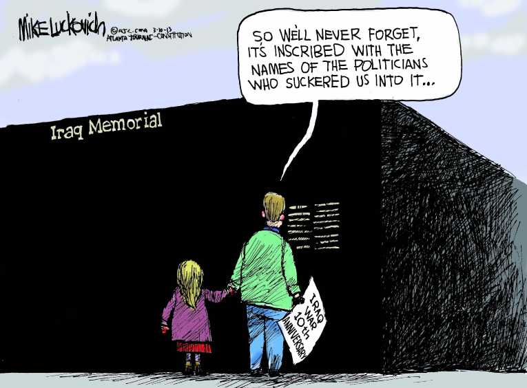 Political/Editorial Cartoon by Mike Luckovich, Atlanta Journal-Constitution on War on Terror Escalates