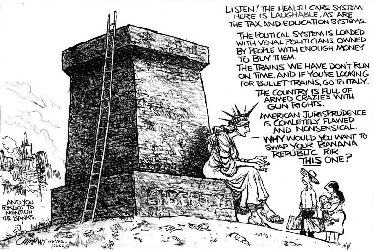 Political/Editorial Cartoon by Pat Oliphant, Universal Press Syndicate on In Other News