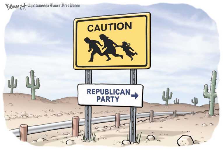 Political/Editorial Cartoon by Tom Toles, Washington Post on GOP Rethinking Immigration Policy