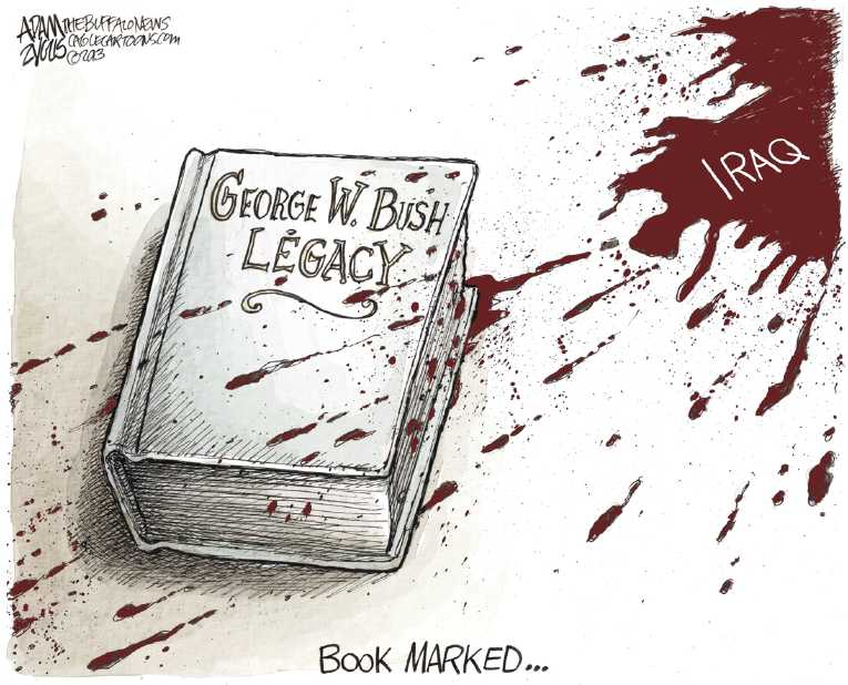 Political/Editorial Cartoon by Adam Zyglis, The Buffalo News on Bush Library Wowing Visitors