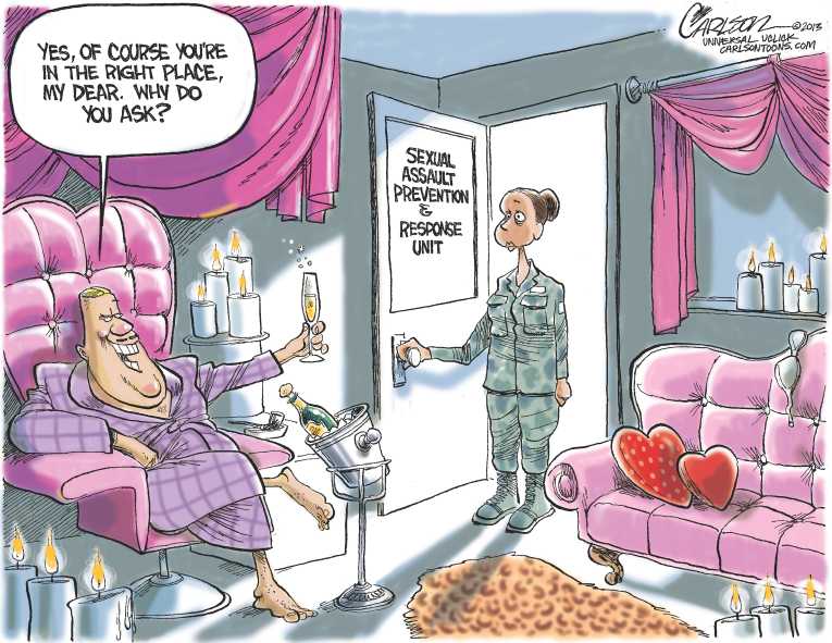 Political/Editorial Cartoon by Stuart Carlson on Military Responds to Sexual Assaults
