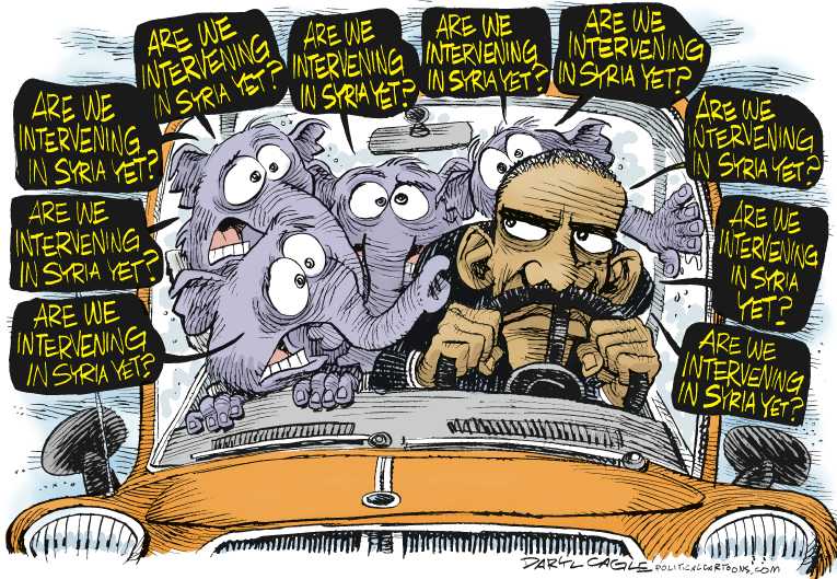Political/Editorial Cartoon by Daryl Cagle, Cagle Cartoons on Another US War Looming