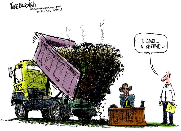 Political/Editorial Cartoon by Mike Luckovich, Atlanta Journal-Constitution on President Rocked by Scandals