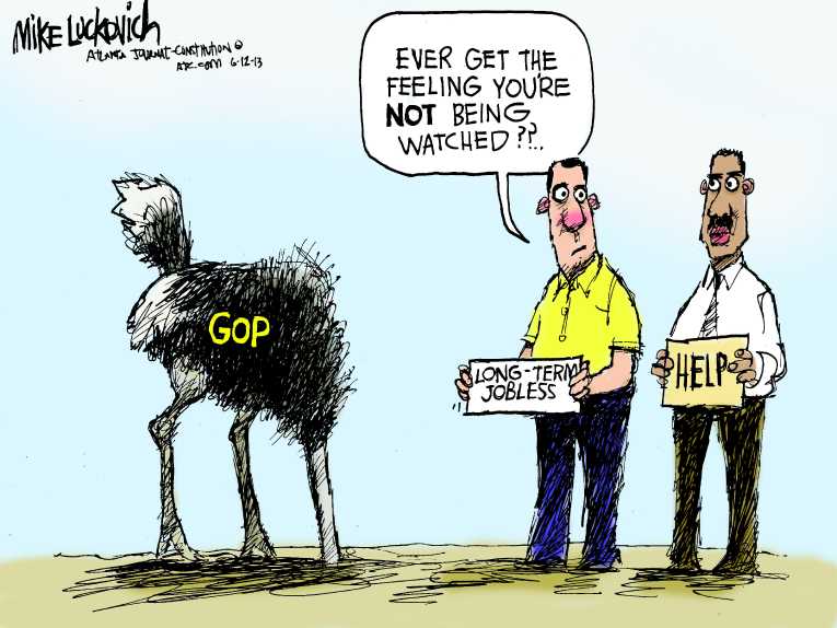 Political/Editorial Cartoon by Mike Luckovich, Atlanta Journal-Constitution on GOP Making Progress on Immigration