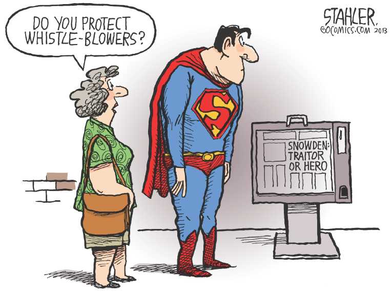 Political/Editorial Cartoon by Jeff Stahler on Obama Defends Terrorism Measures