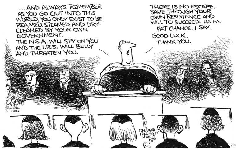 Political/Editorial Cartoon by Pat Oliphant, Universal Press Syndicate on Spying Details Coming Into Focus