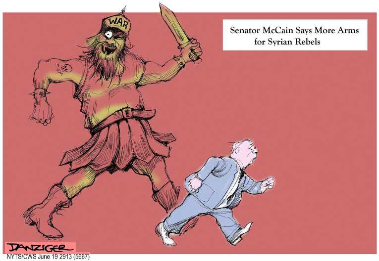 Political/Editorial Cartoon by Jeff Danziger, CWS/CartoonArts Intl. on US Position on Syria Emerging