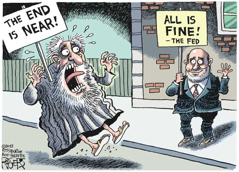 Political/Editorial Cartoon by Rob Rogers, The Pittsburgh Post-Gazette on US, World Economies in Crisis