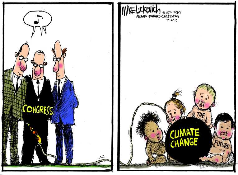 Political/Editorial Cartoon by Mike Luckovich, Atlanta Journal-Constitution on Record Heat Scorches Southwest