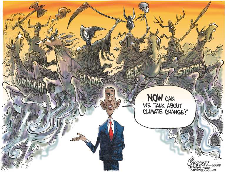 Political/Editorial Cartoon by Stuart Carlson on Record Heat Scorches Southwest