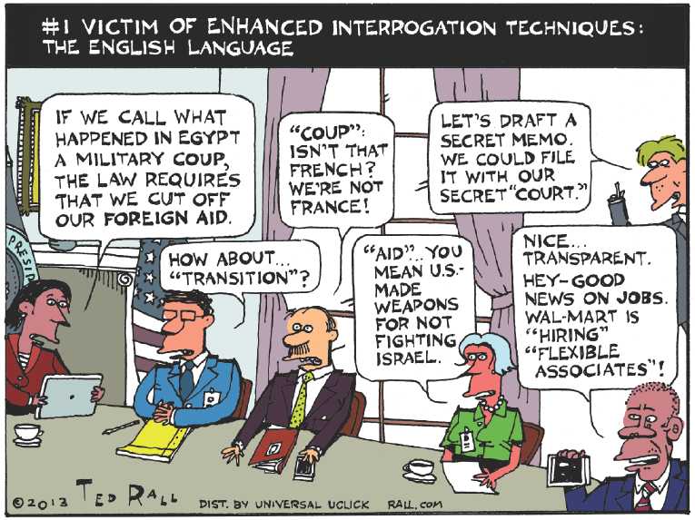 Political/Editorial Cartoon by Ted Rall on Morsi Overthrown in Coup