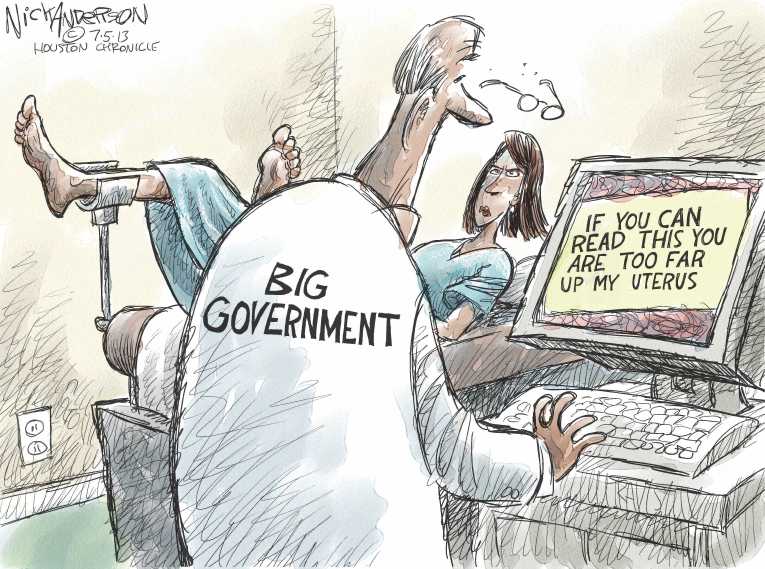 Political/Editorial Cartoon by Nick Anderson, Houston Chronicle on Republicans Fighting for Life
