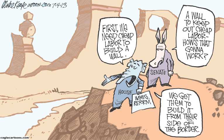 Political/Editorial Cartoon by Mike Keefe, Denver Post on Republicans Fighting for Life