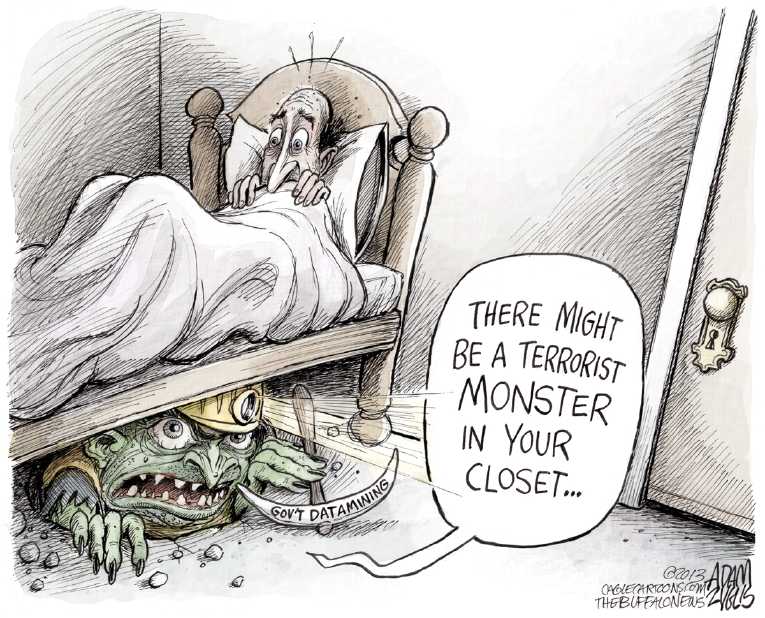 Political/Editorial Cartoon by Adam Zyglis, The Buffalo News on President Defends Domestic Spying